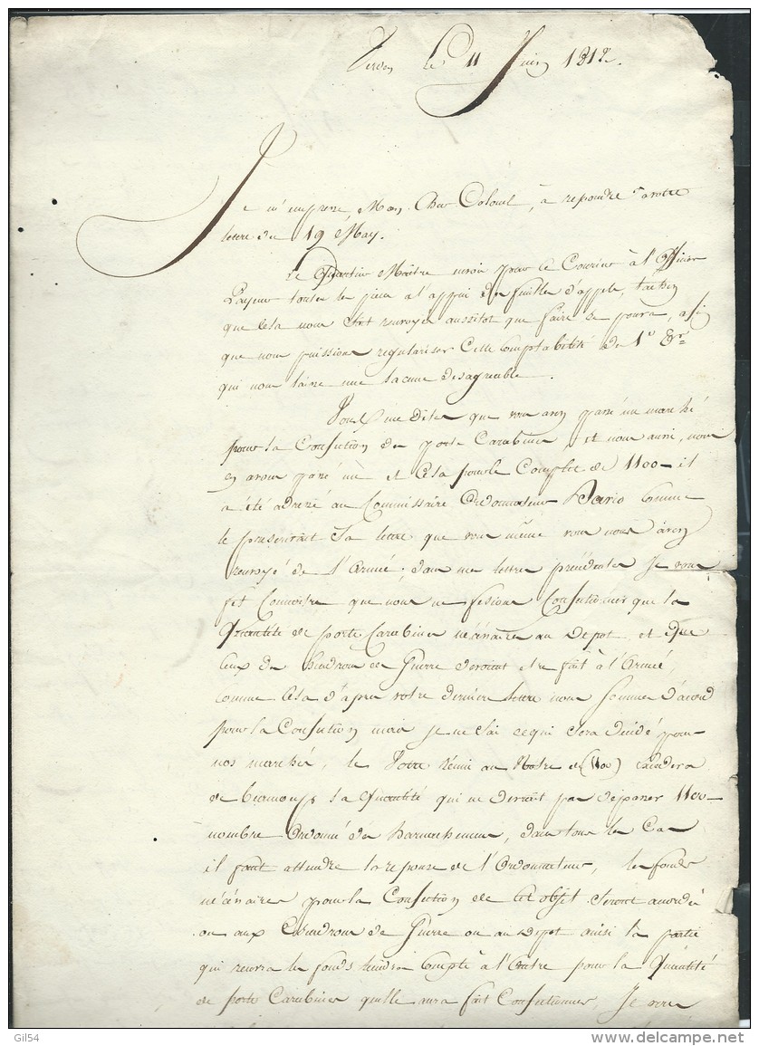 dossier historique  correspondance et divers du general Gobrecht  et du 2è regt de chevaux leger lire détail vif224