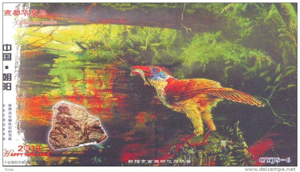 2013´  Fossils , Bird ,  Prepaid Card Postal Stationery - Fossilien