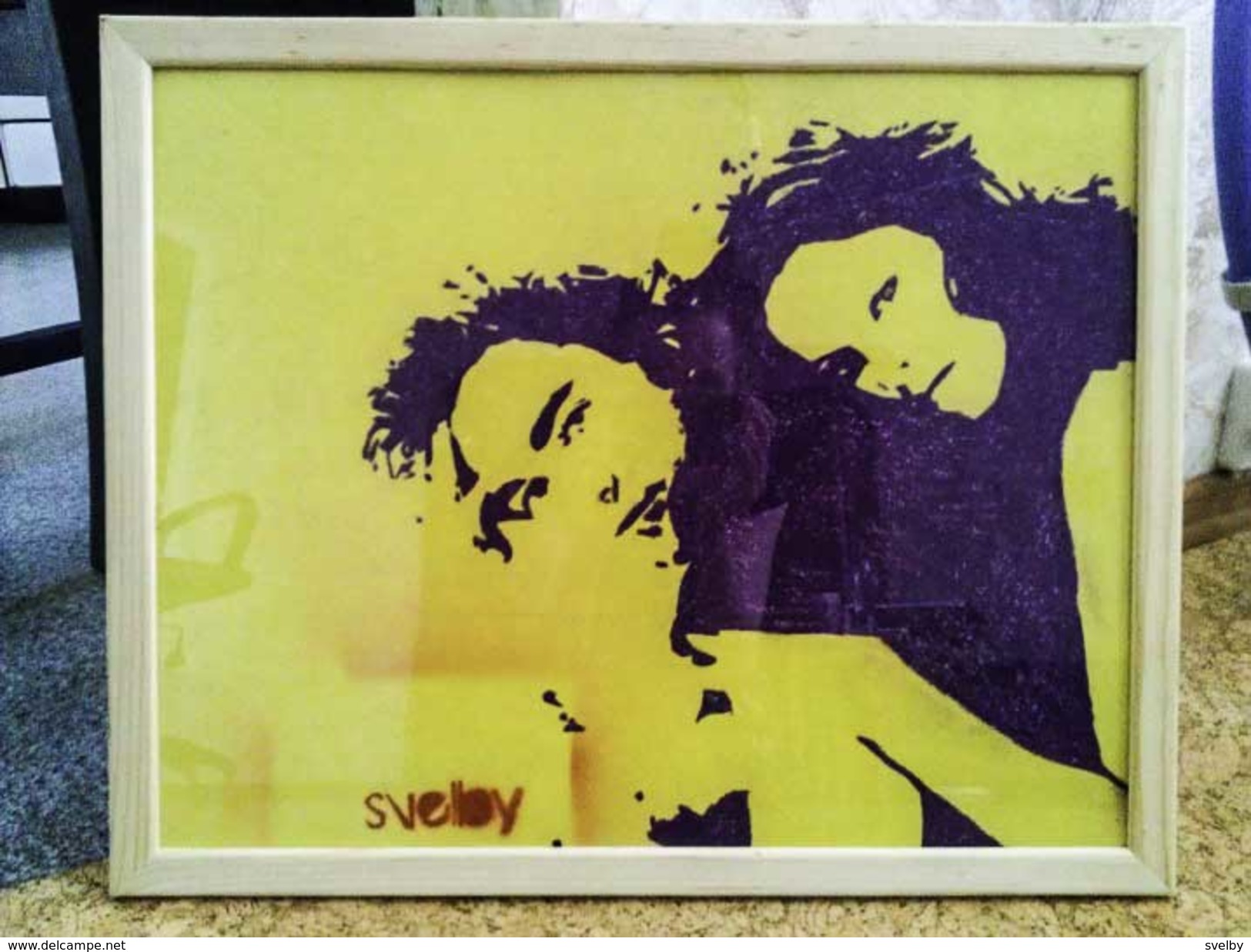 Hand-made Painting Robert Pattinson And Kristen Stewart - Pastelli