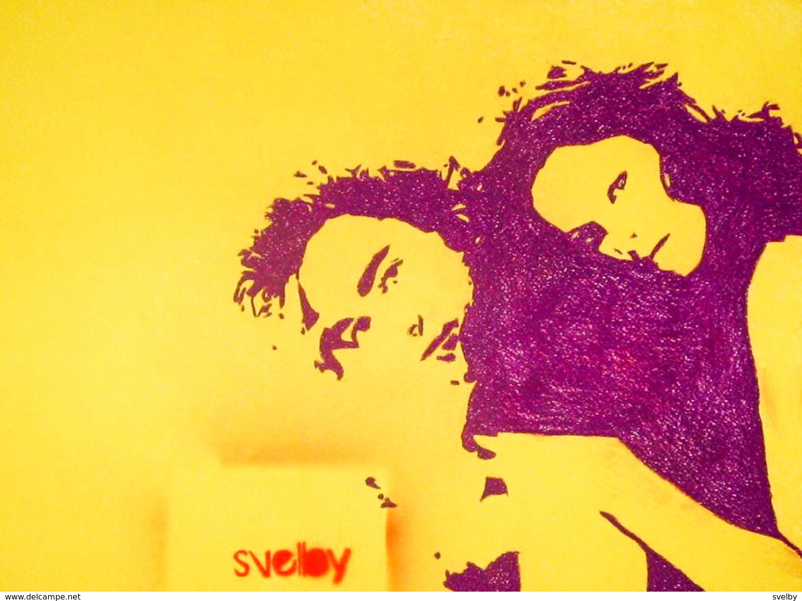 Hand-made Painting Robert Pattinson And Kristen Stewart - Pastelli