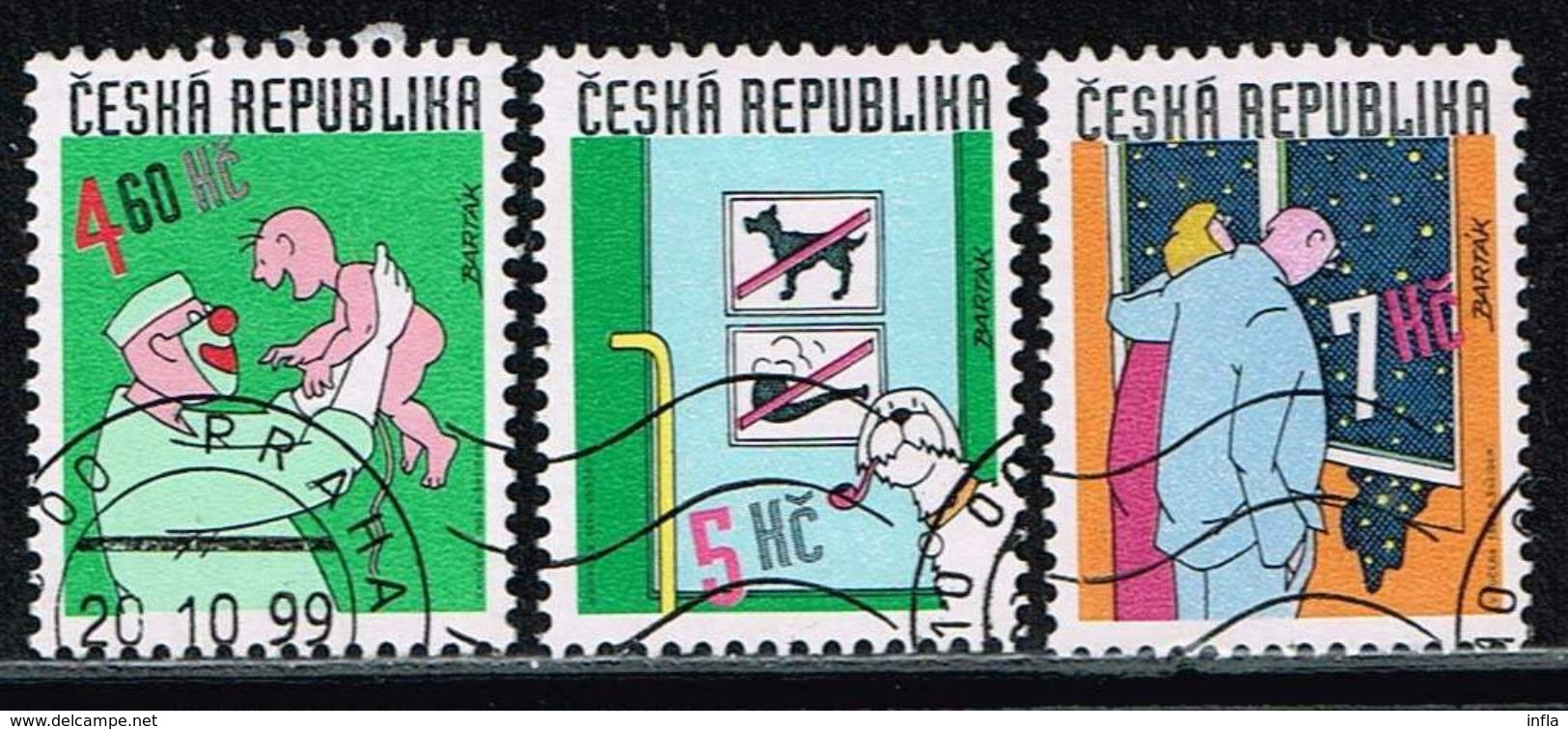 Tschechien 1999, Michel# 231 - 233 O Czech Graphic Humour - Used Stamps