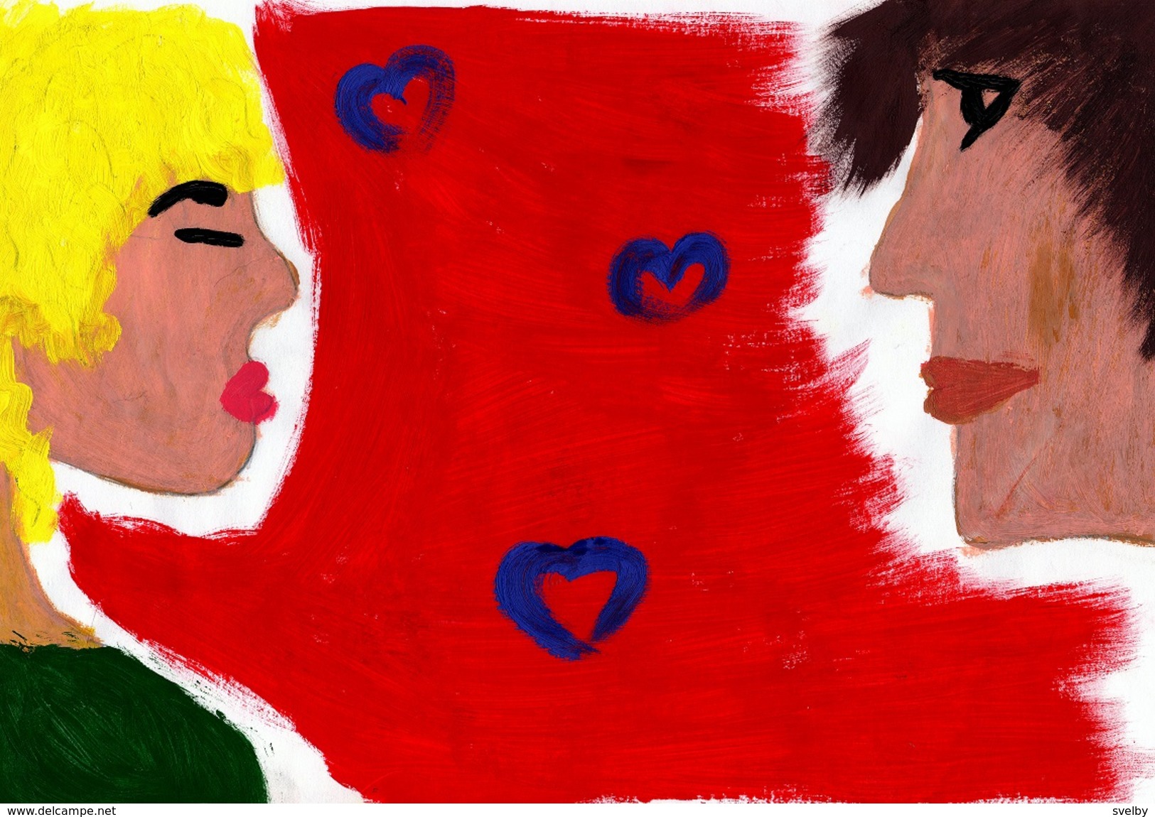 Hand-made Painting Love - Gouaches