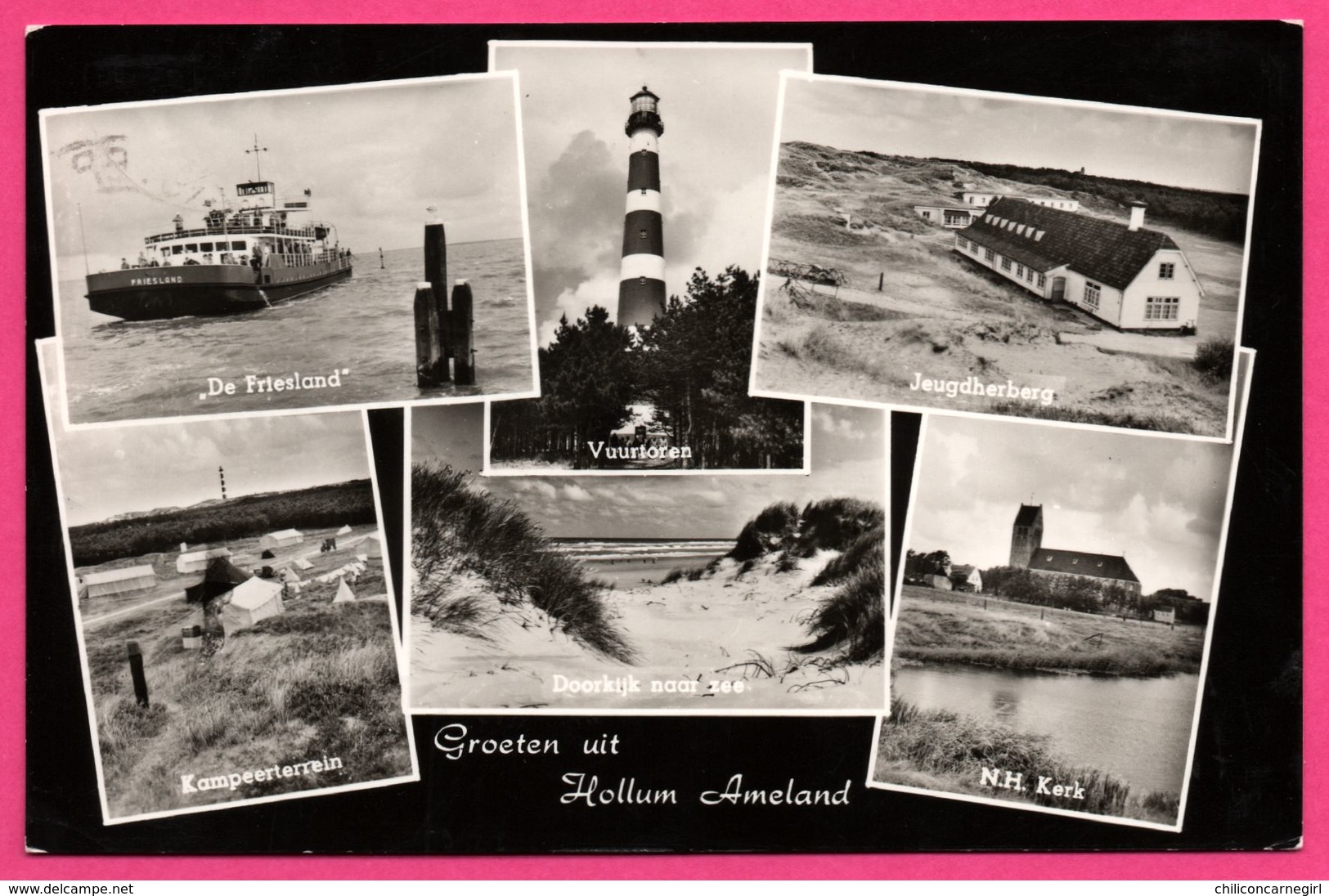 Groeten Uit Hollum Ameland - Multivues - Phare - Bateau - Mer - Église - Vuurtoren - Kerk - VAN LER'S - 1976 - Ameland