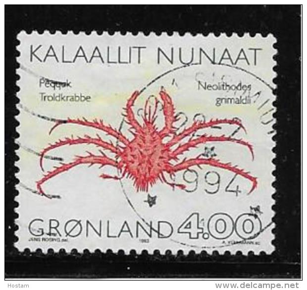 GREENLAND, 1993, USED # 256   CRABS      USED - Oblitérés