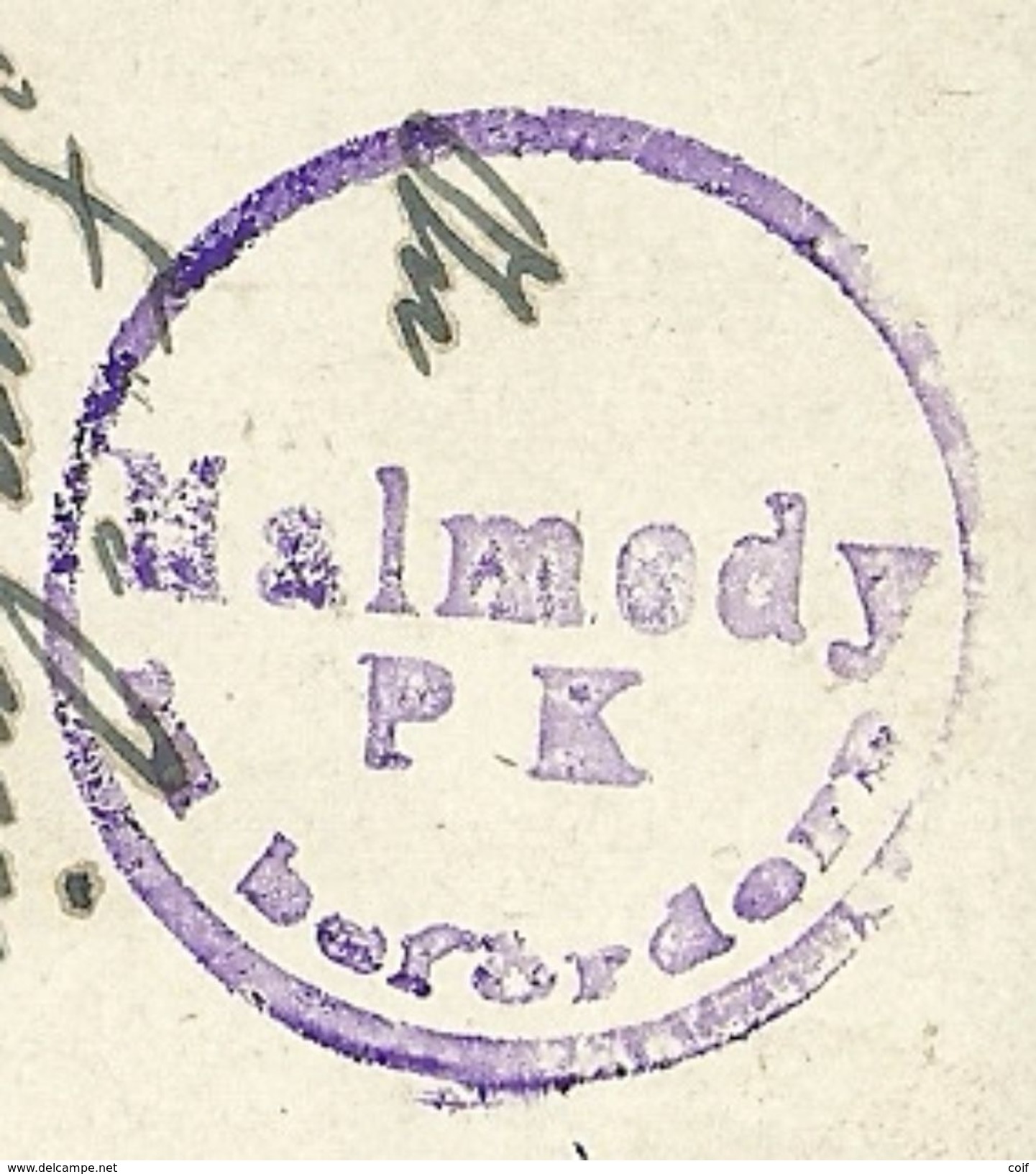 Kaart Met Stempel MALMEDY + MALMEDY PK BEFORDERN - OC55/105 Eupen & Malmédy