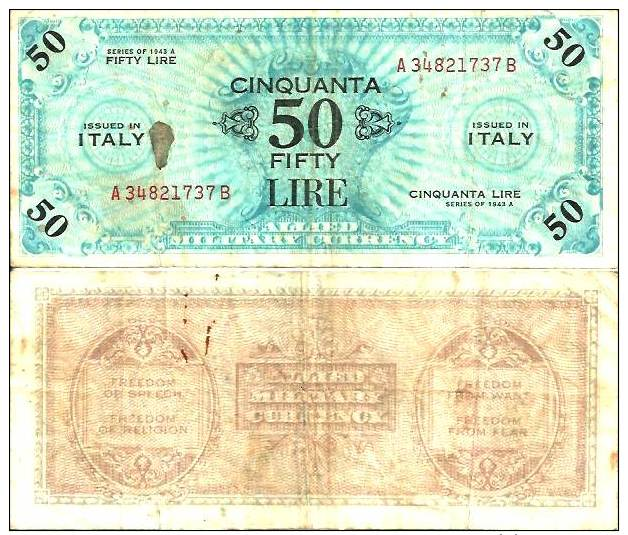 ITALIE - ITALY - 50 LIRE 1943A - Pick M20b TB (VF) - Other & Unclassified