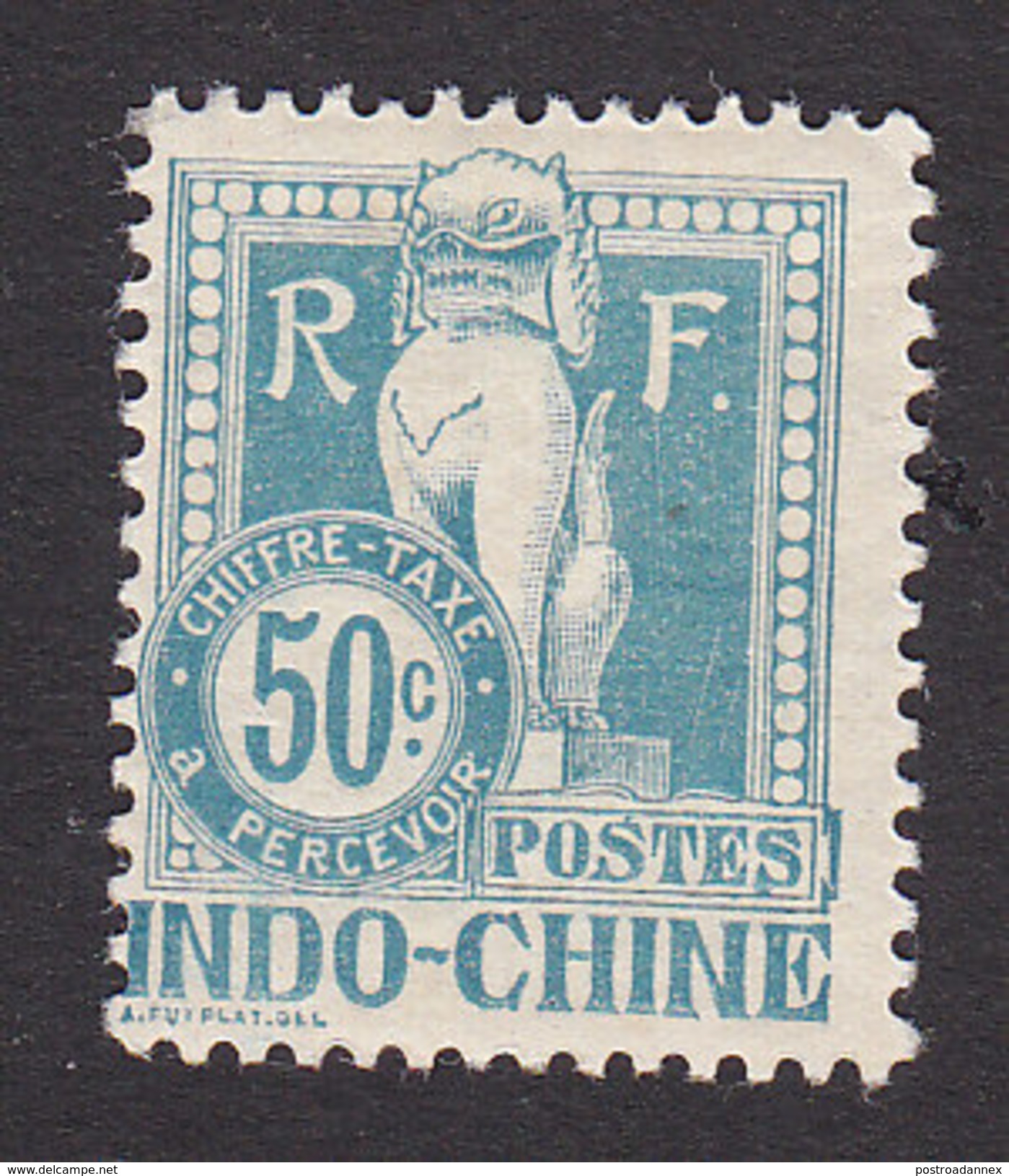 Indo-China, Scott #J13, Mint Hinged, Dragon, Issued 1908 - Timbres-taxe