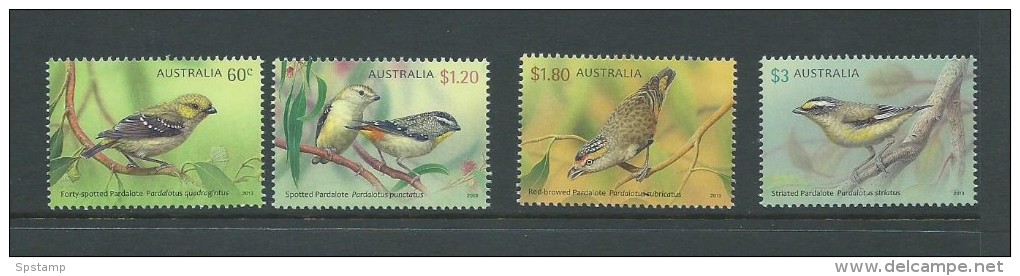 Australia 2013 Bird Pardalotes Set 4 MNH - Mint Stamps