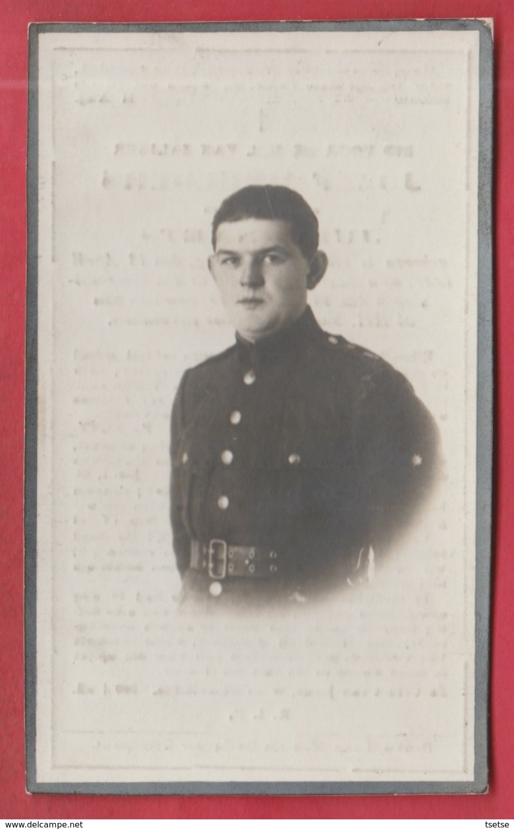Militaire -Jozef Meulders,né à Heist-op-den-berg Le 18 Avril 1907 Et Décédé Le 28 Mars 1939 - Décès