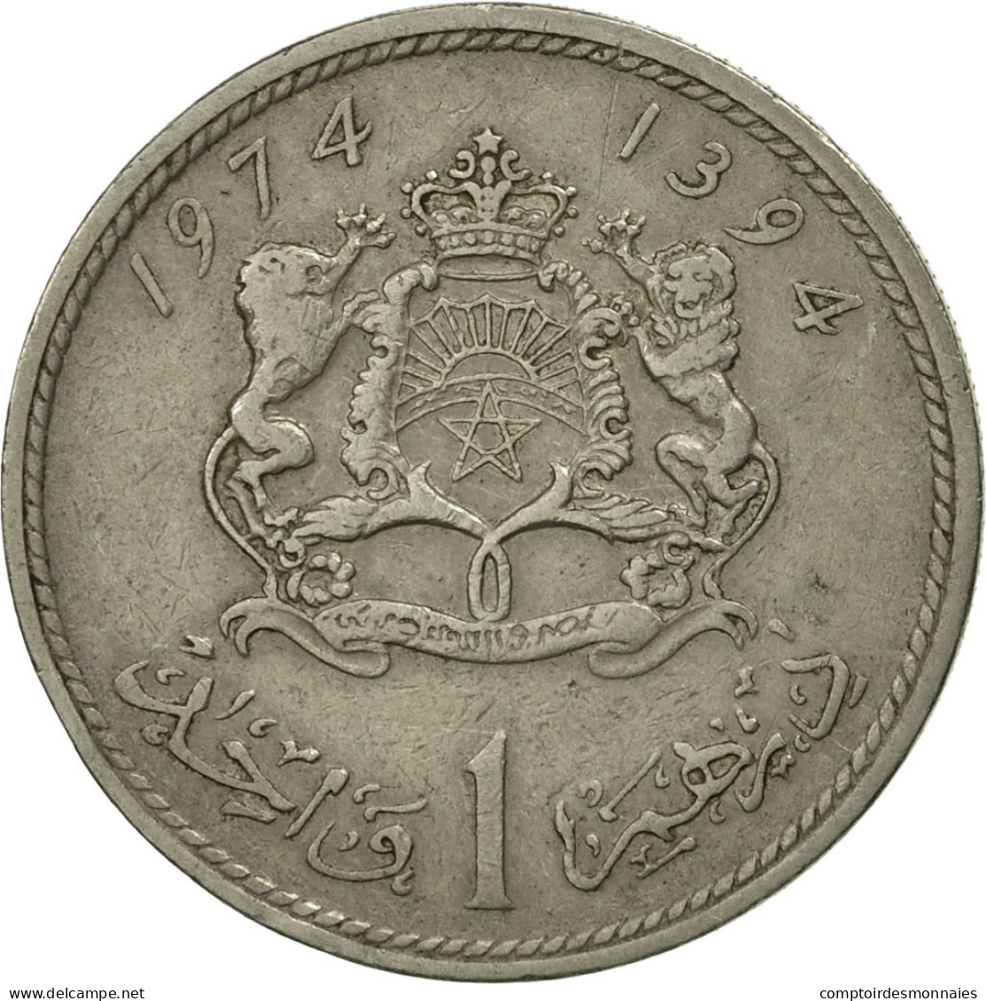Monnaie, Maroc, Al-Hassan II, Dirham, 1974, Paris, SUP+, Copper-nickel, KM:63 - Maroc