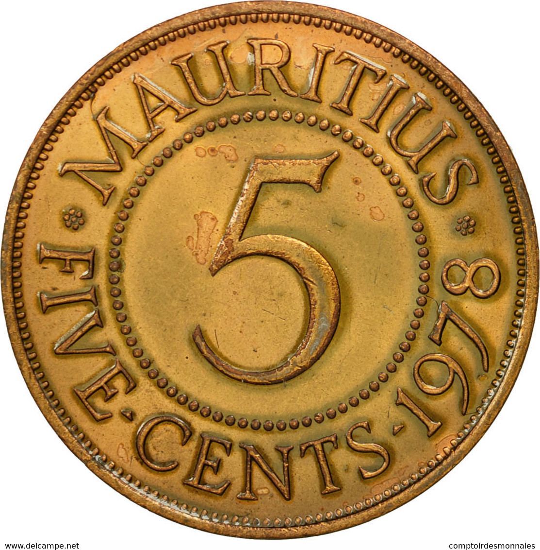 Monnaie, Mauritius, Elizabeth II, 5 Cents, 1978, SUP+, Bronze, KM:34 - Maurice