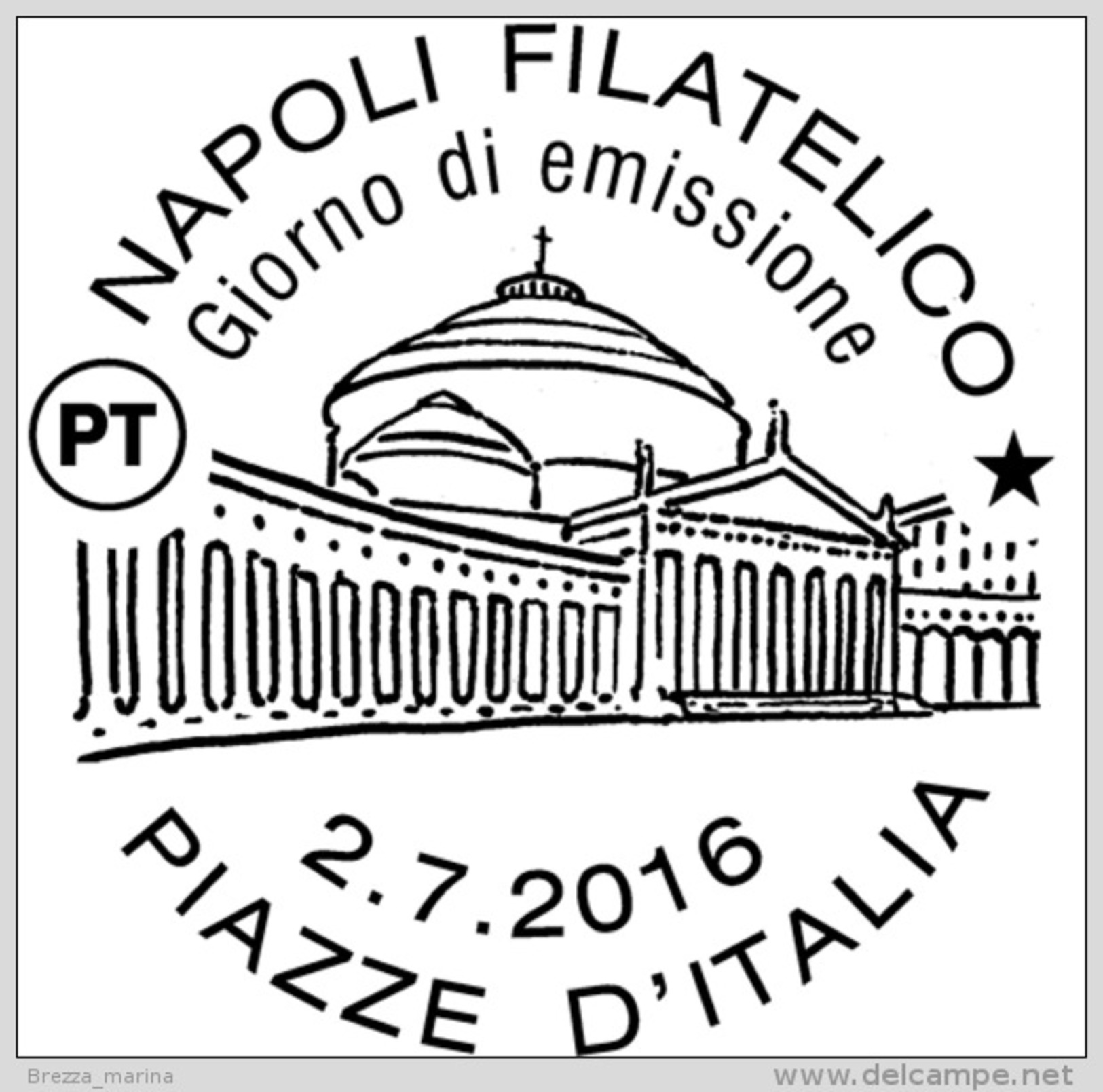 ITALIA - Usato - 2016 - Piazza Del Plebiscito In Napoli - Tariffa B - Zona 1 - Valore 1.00 - 2011-20: Usati