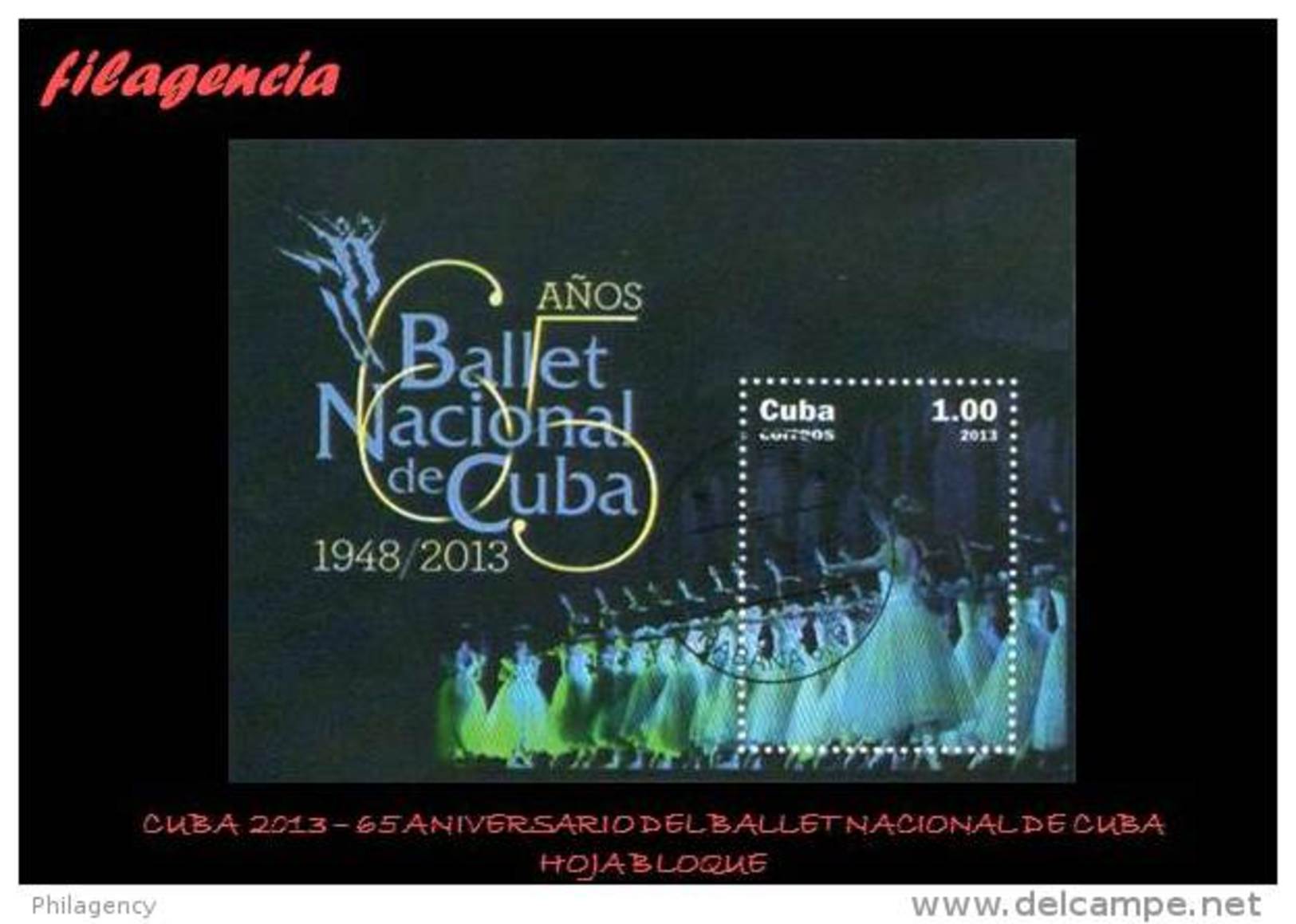 USADOS. CUBA. 2013-16 65 ANIVERSARIO DEL BALLET NACIONAL DE CUBA. HOJA BLOQUE - Usati