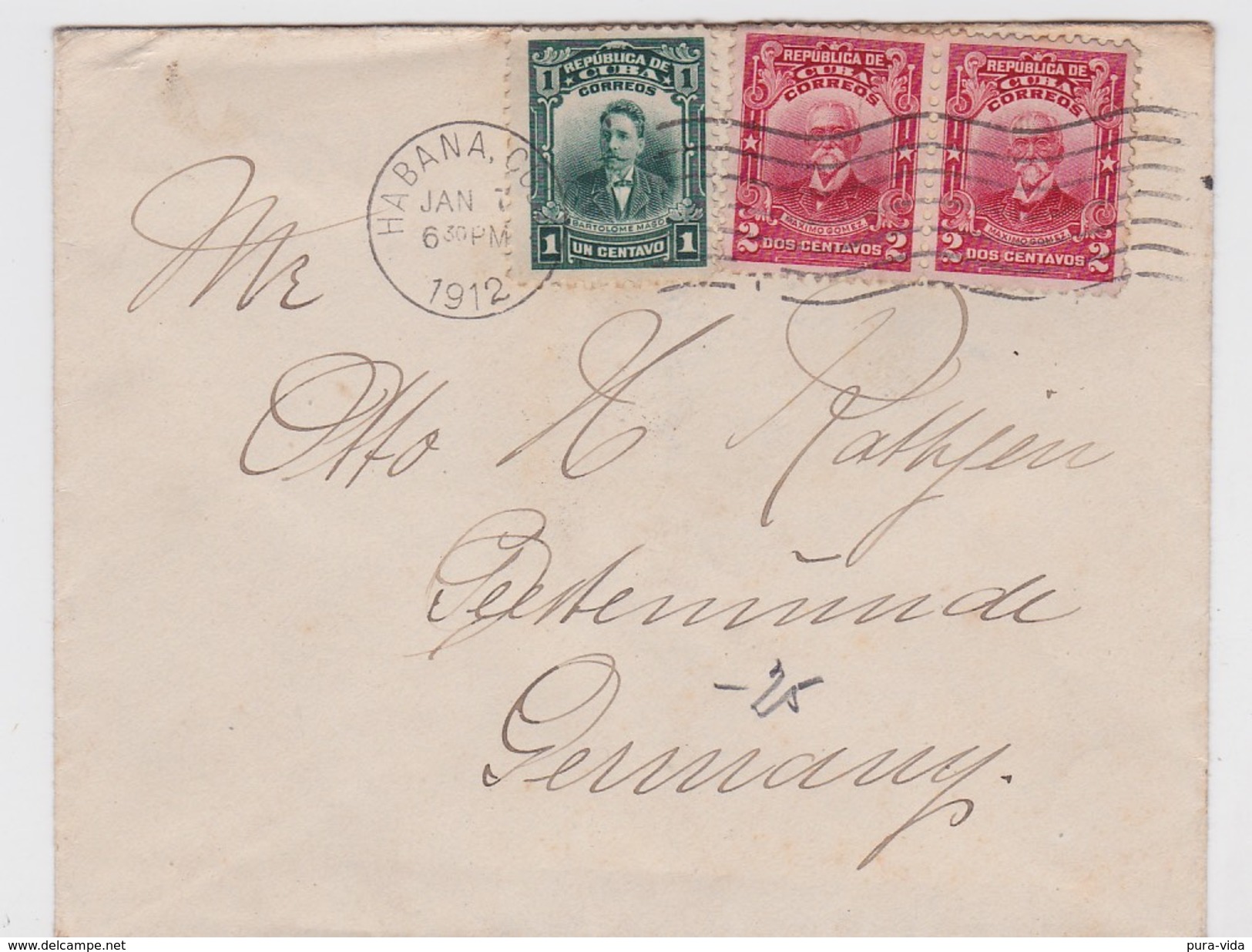 Cuba Cover To Germany 1912 - Lettres & Documents