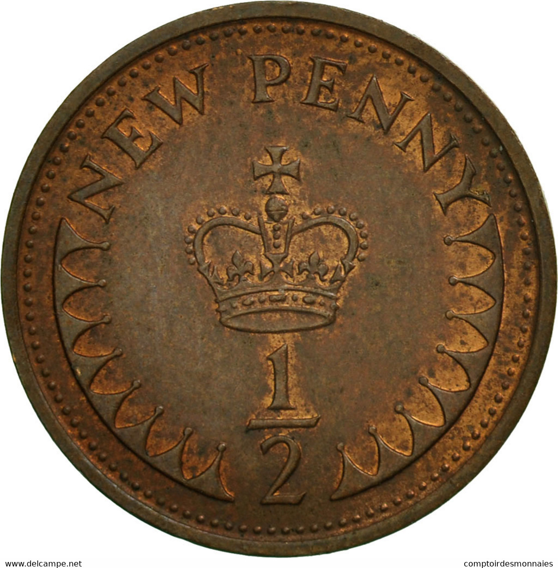 Monnaie, Grande-Bretagne, Elizabeth II, 1/2 New Penny, 1976, TB+, Bronze, KM:914 - 1/2 Penny & 1/2 New Penny