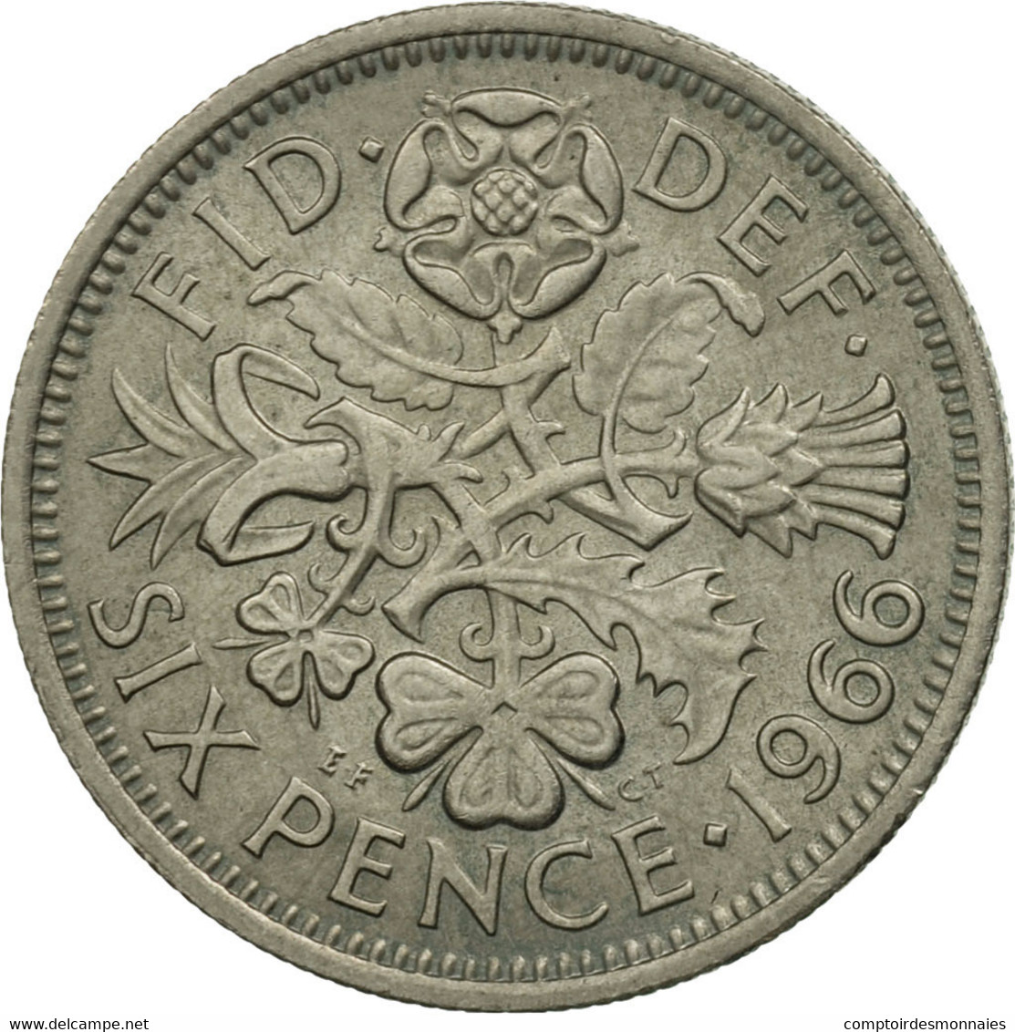 Monnaie, Grande-Bretagne, Elizabeth II, 6 Pence, 1966, TTB, Copper-nickel - H. 6 Pence