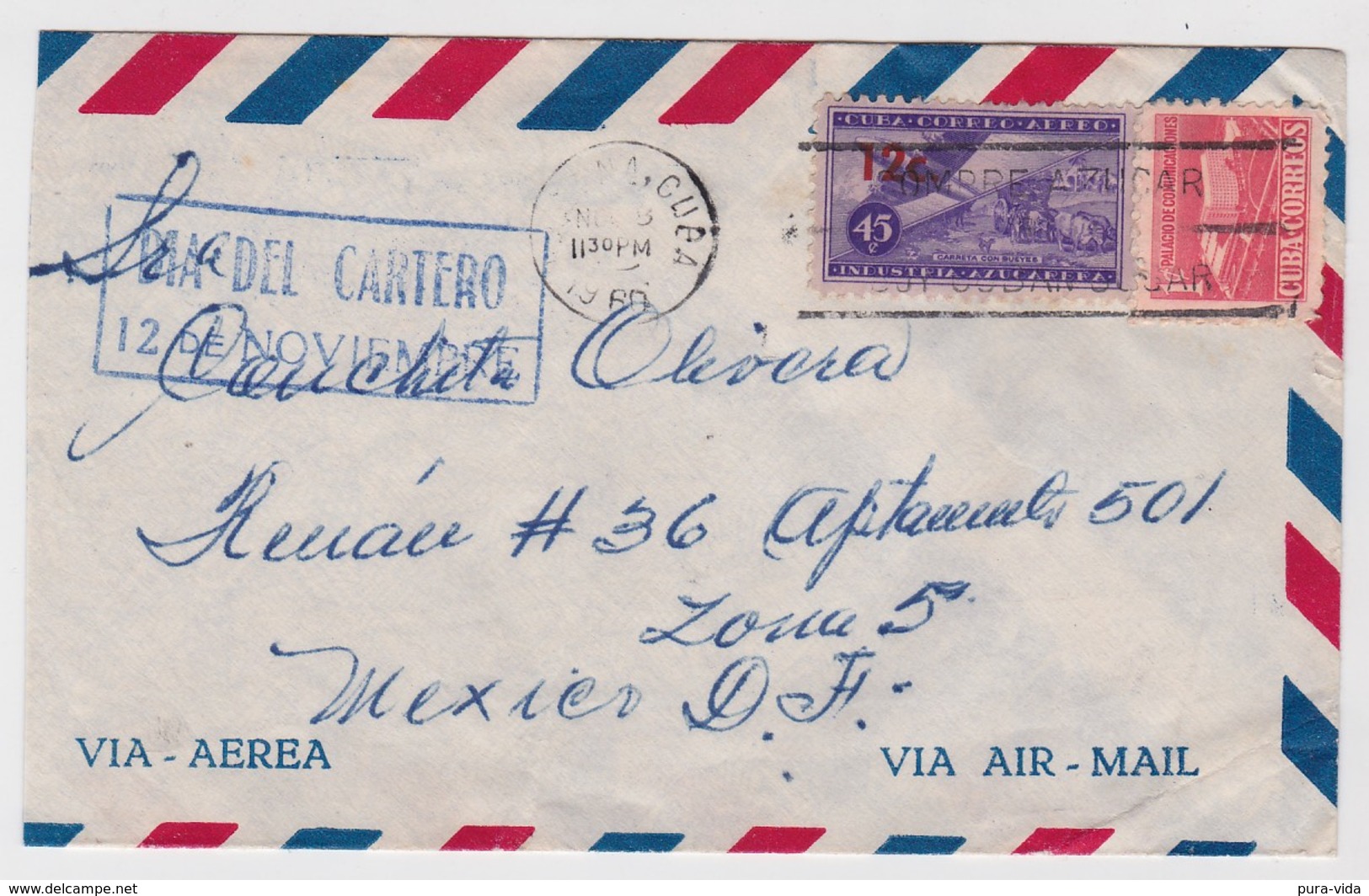 Cuba Cover To Mexico 1960 - Lettres & Documents