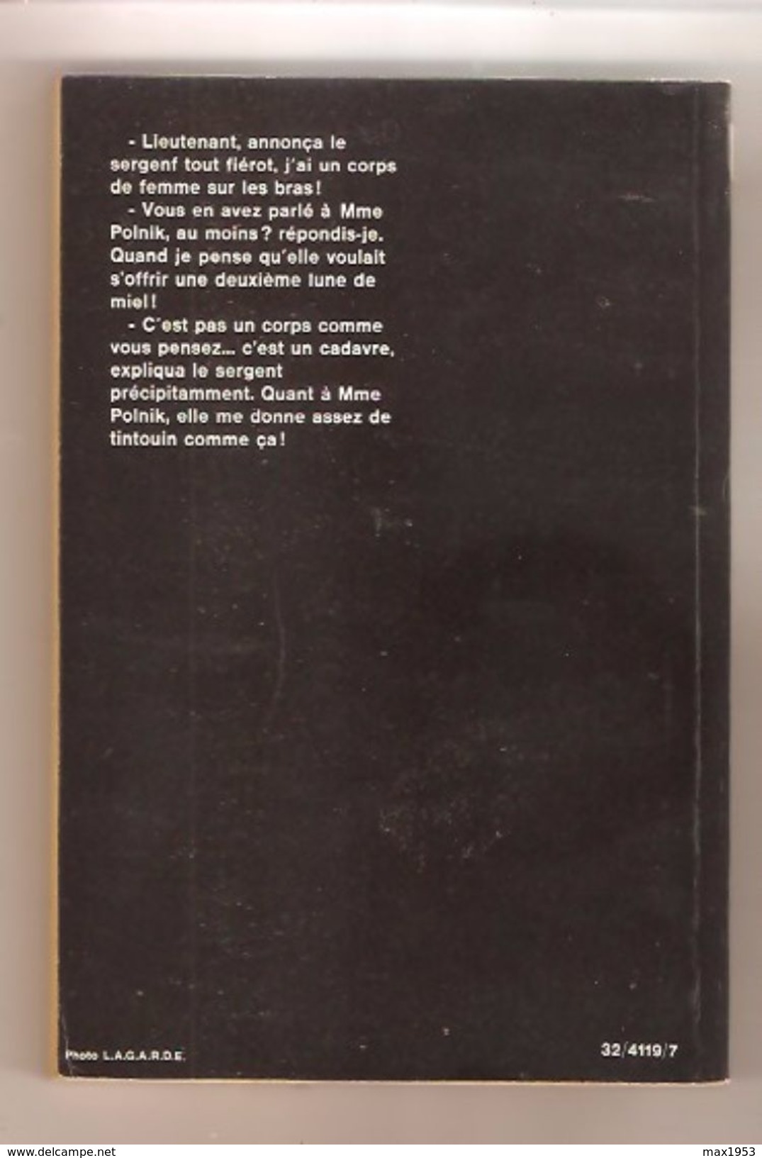 CARTER BROWN - Taille De Croupière - Collection :Poche Noire N° 119 - 1970 - NRF Gallimard