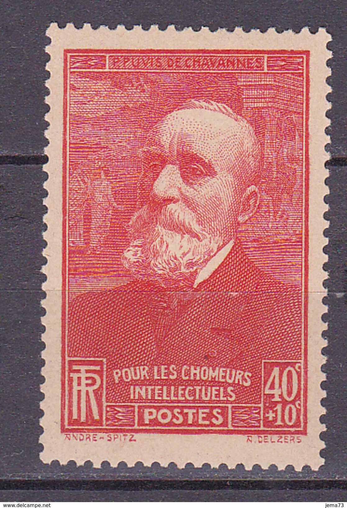 N°436 Au Profit  Des Chômeurs Intellectuels:Pierre Puvis De Chavannes: Timbre Neuf Impeccable Sans Charnière - Ongebruikt