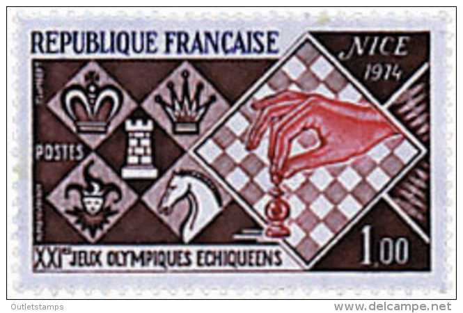 Ref. 30678 * NEW *  - FRANCE . 1974. 21st CHESS OLYMPIAD IN NICE. 21 OLIMPIADA DE AJEDREZ EN NIZA - Unused Stamps