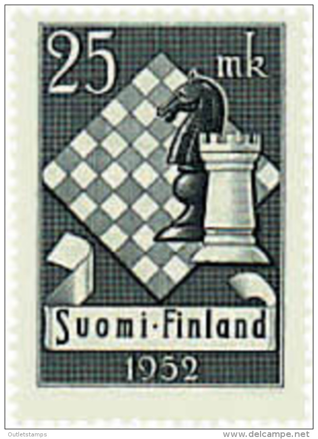 Ref. 565674 * HINGED *  - FINLAND . 1952. 10th CHESS HELSINKI TOURNAMENT. 10 TORNEO DE AJEDREZ EN HELSINKI - Unused Stamps