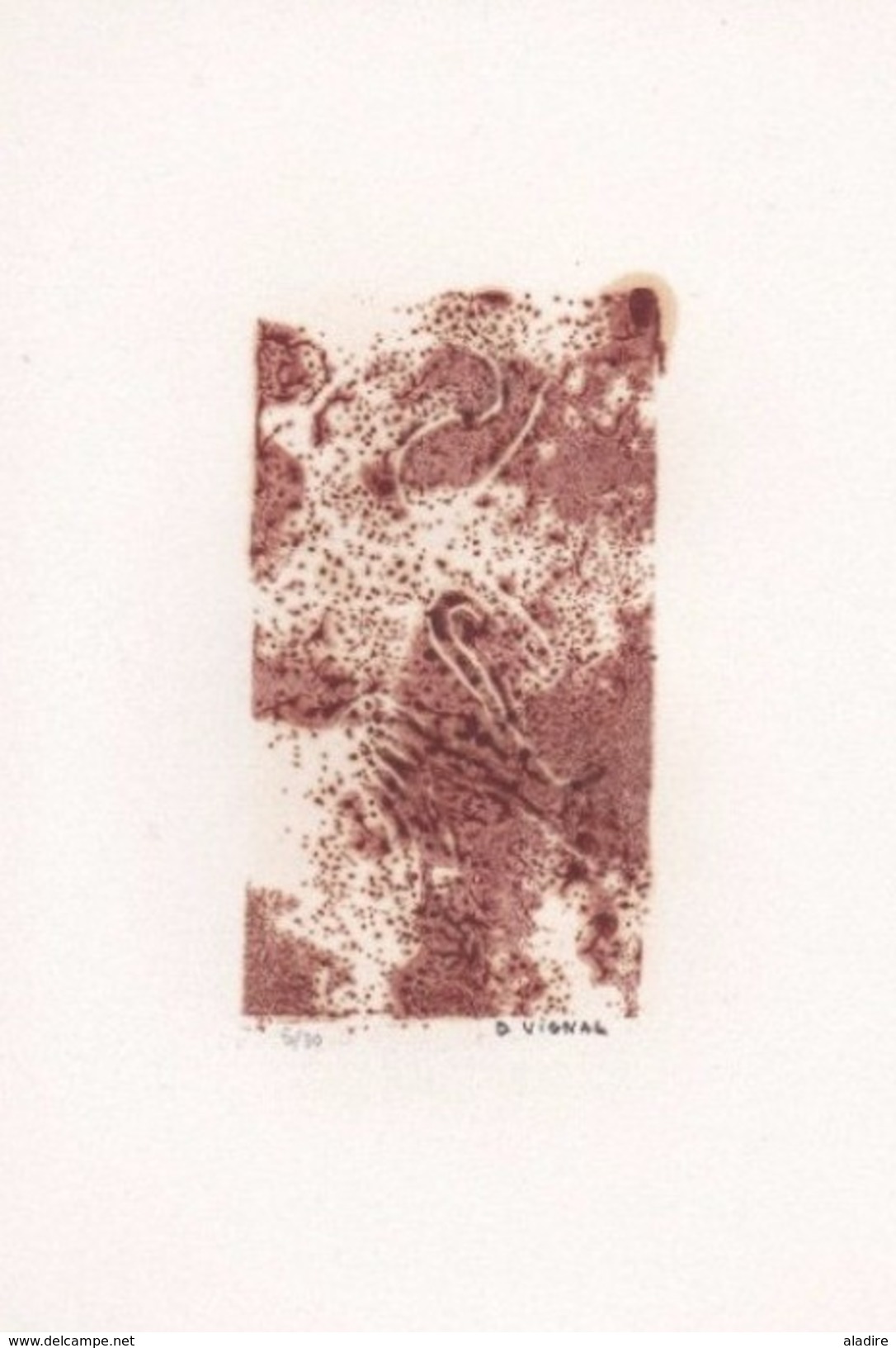 Daniel Vignal - Génuflexion - Bois Gravé - 9 X 14,5 Cm Sur Feuille Canson 24 X 32 Cm - Ex 05 Sur 30 - Prenten & Gravure