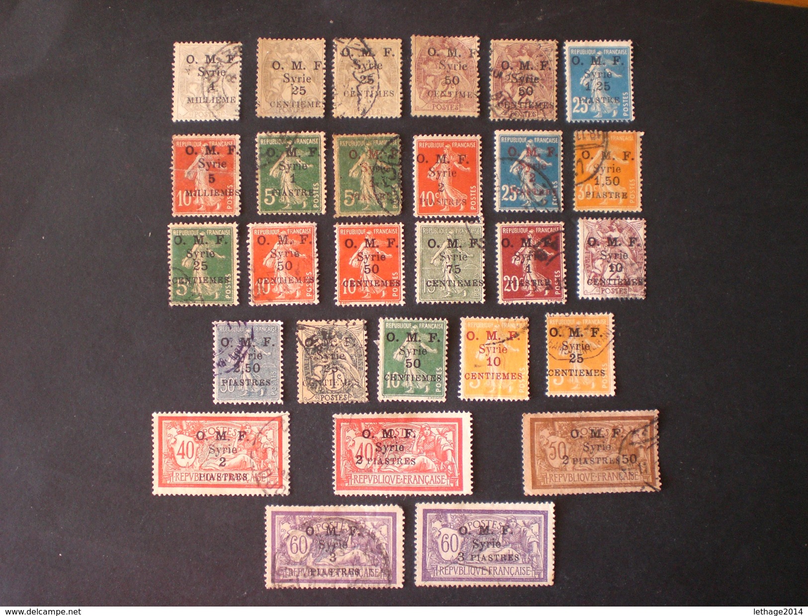 SYRIE SYRIA 1920 French Postage Stamps Surcharged & Overprinted "O.M.F. - Syrie" ++ 54 PHOTO - Oblitérés
