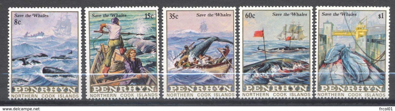 Penrhyn, Yvert 232/236, Scott 223/227, MNH - Penrhyn