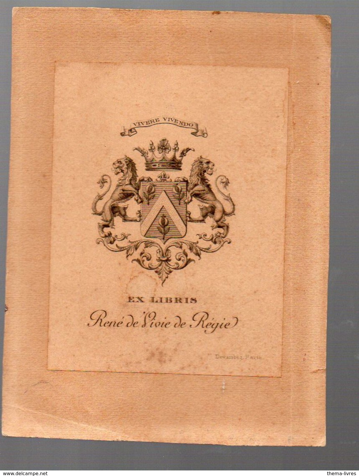 EX LIBRIS René De Vivie De Régie  (PPP5321) - Exlibris