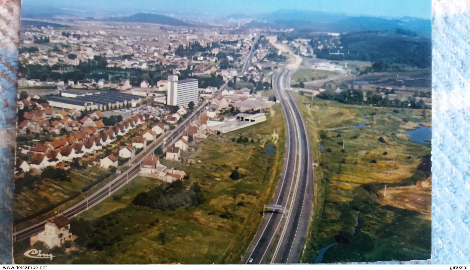 CPSM MERLEBACH FREYMING MOSELLE L AUTOROUTE  VUE AERIENNE ED CIM 1987 - Freyming Merlebach