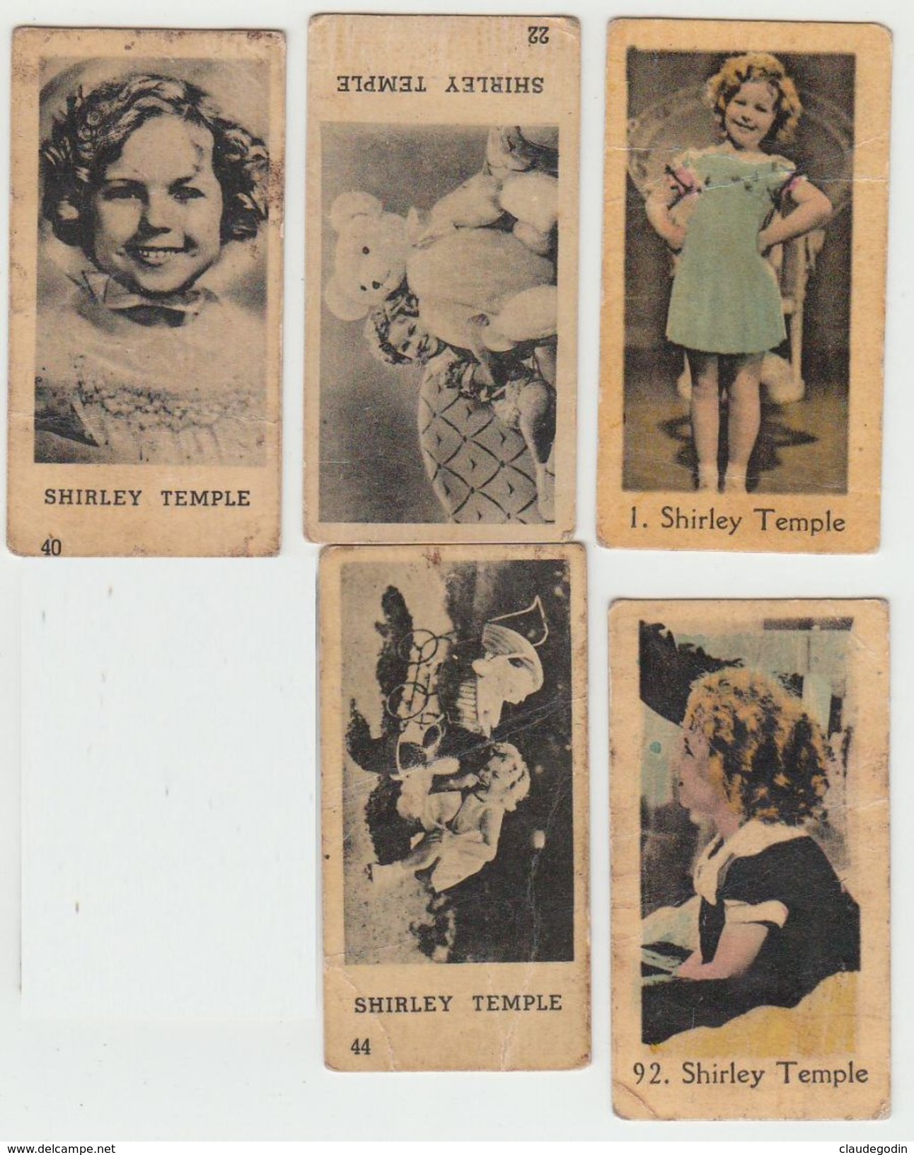 Vignettes Photo Cinéma. 5 Photos 2.7x5 Cm De Shirley Temple. - Photos