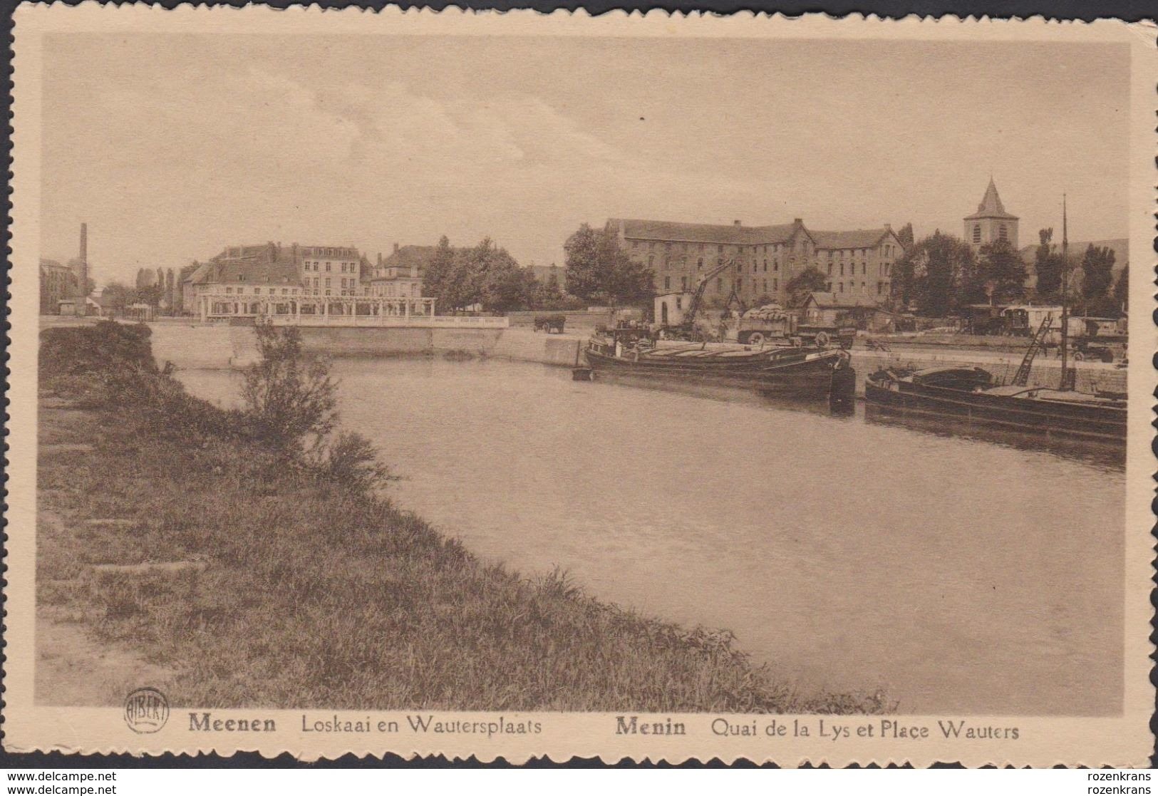 Menen Menin Loskaai En Wautersplaats Menin Quai De La Lys Et Place Wauters Leie West-Vlaanderen - Menen