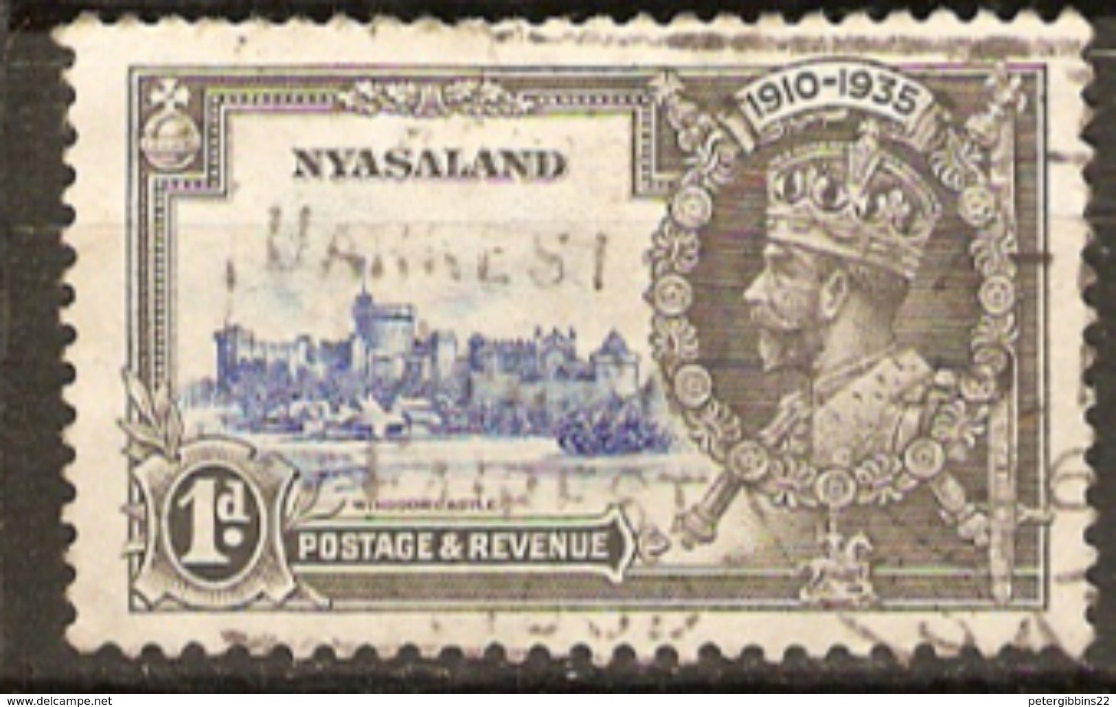 Nyasaland 1935 SG 123 1d Silver Jubilee Fine Used - Nyassaland (1907-1953)