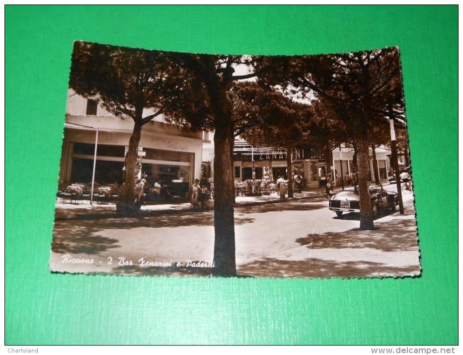 Cartolina Riccione - I Bar Zanarini E Paderni 1949 - Rimini