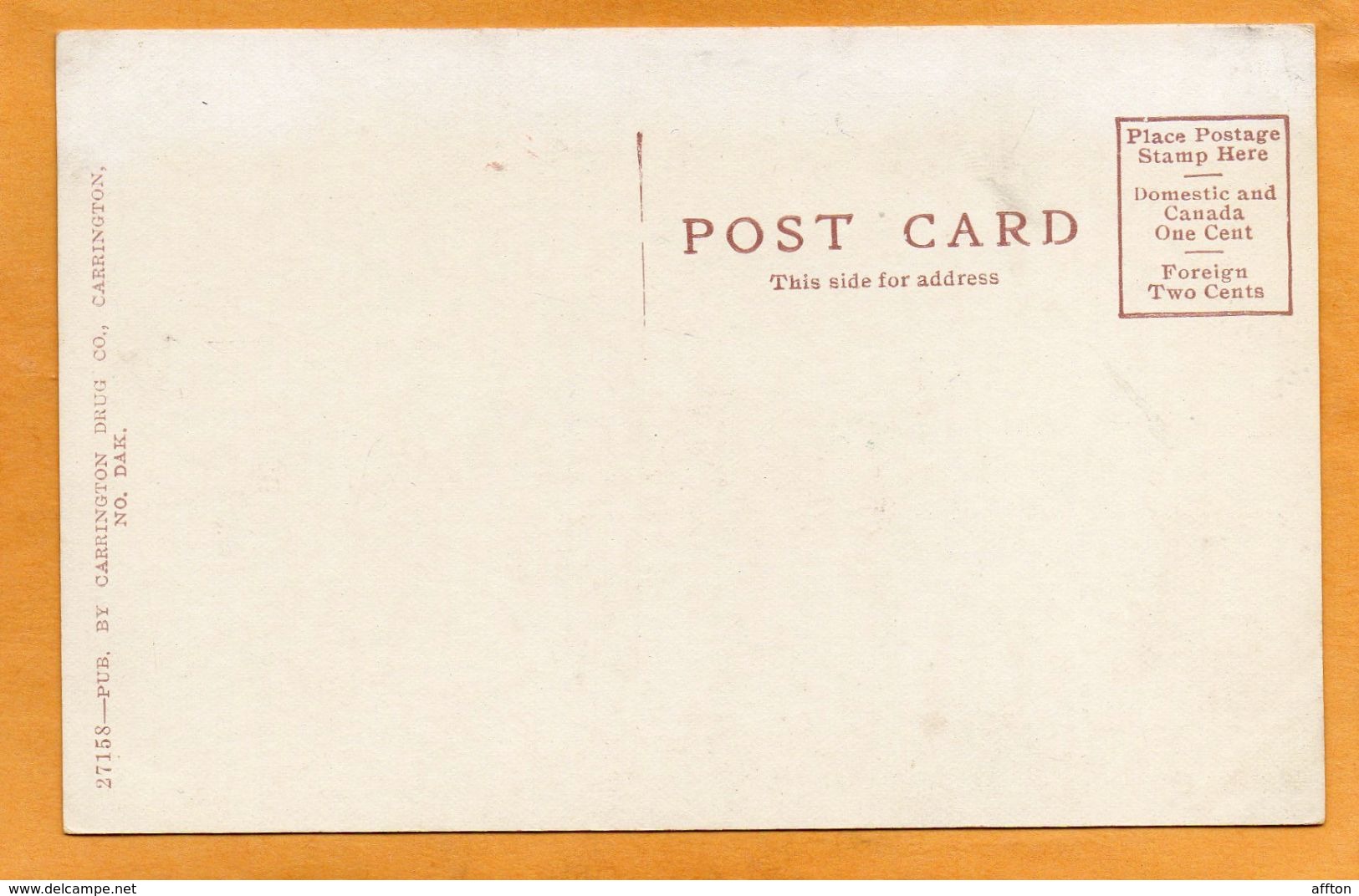 Carrington ND 1905 Postcard - Dickinson