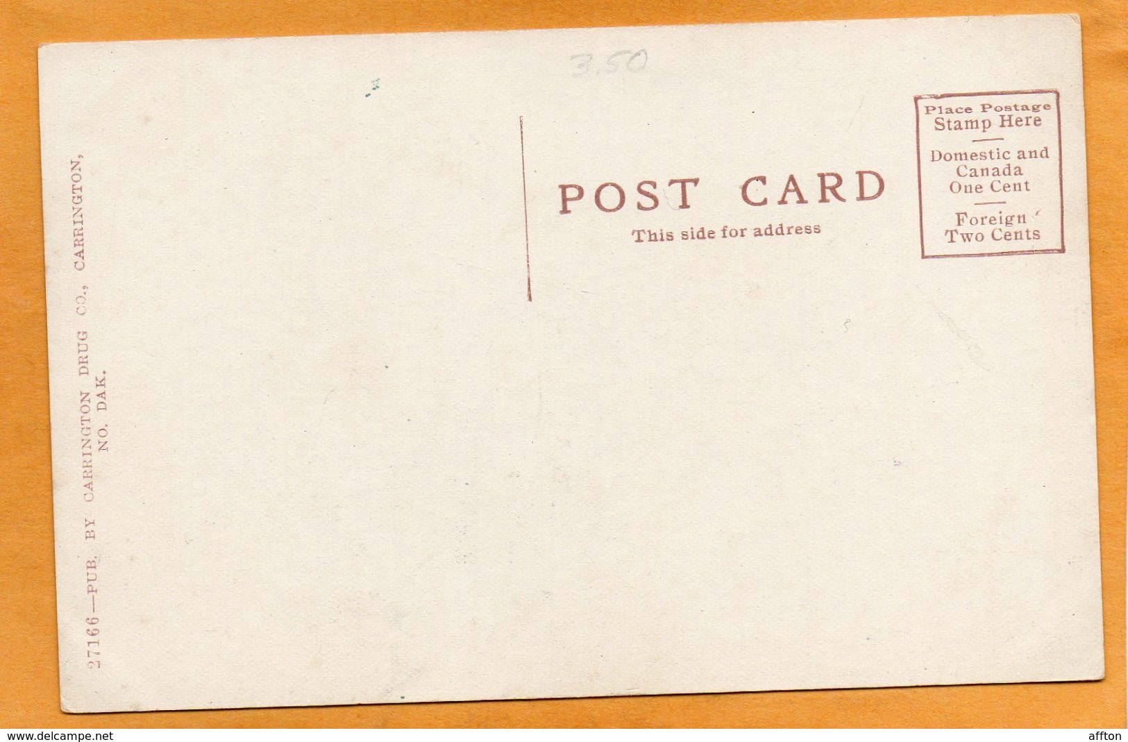 Carrington ND 1905 Postcard - Dickinson
