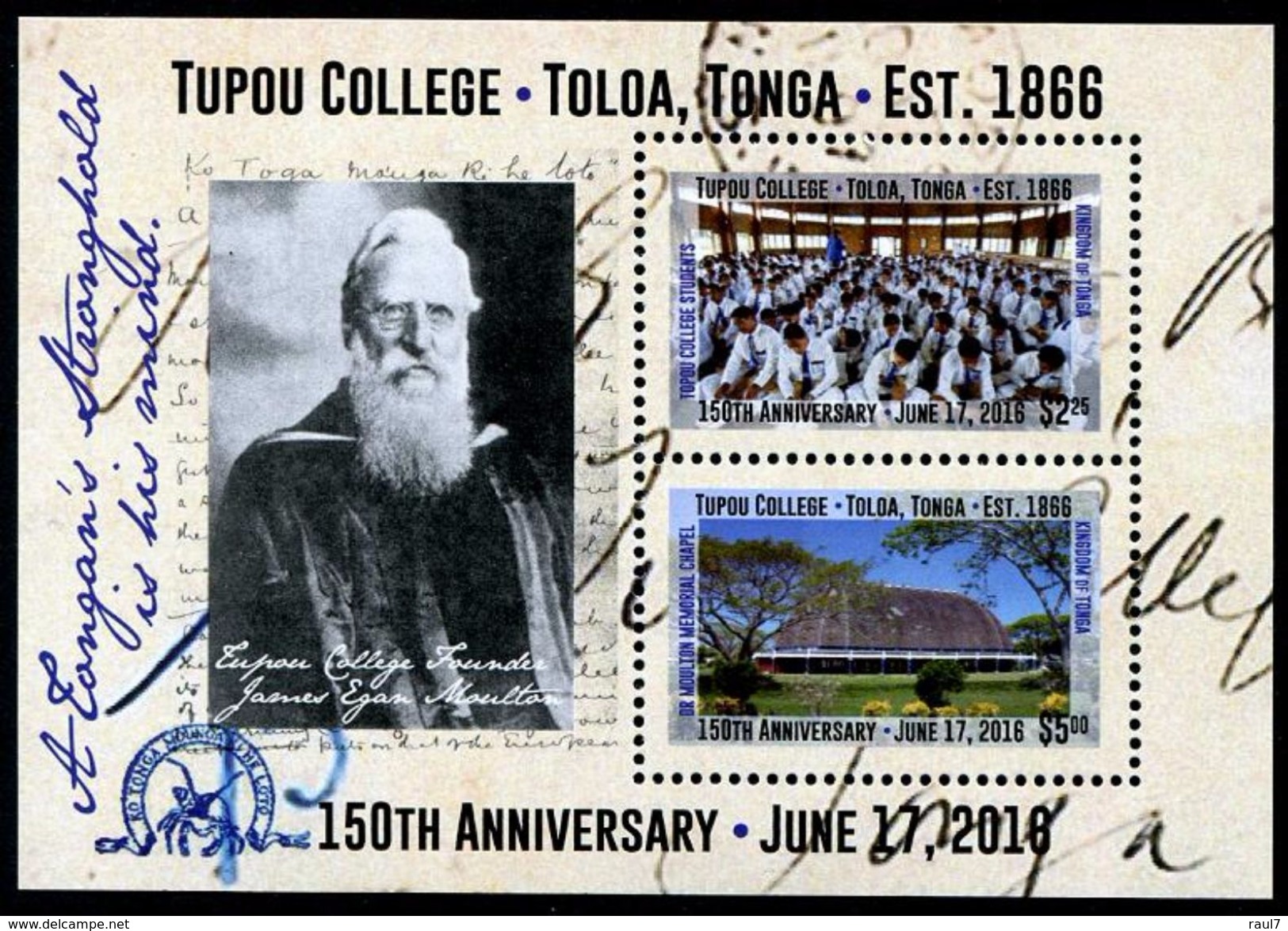 TONGA 2016 - 150e Ann Du Collège Tupou - BF Neufs // Mnh - Tonga (1970-...)