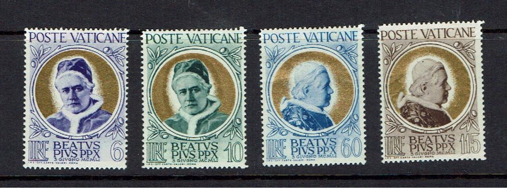 VATICAN...1951...Scott#145-8...mh - Unused Stamps