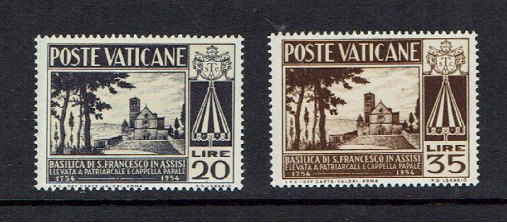 VATICAN...1954...Scott#185-86...mh - Unused Stamps