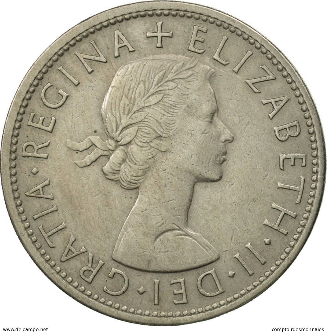 Monnaie, Grande-Bretagne, Elizabeth II, 1/2 Crown, 1956, TTB, Copper-nickel - K. 1/2 Crown