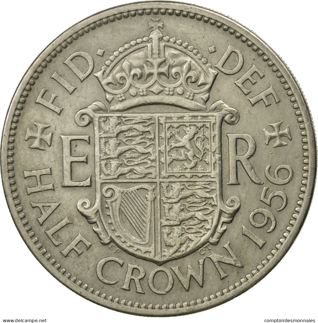 Monnaie, Grande-Bretagne, Elizabeth II, 1/2 Crown, 1956, TTB, Copper-nickel - K. 1/2 Crown