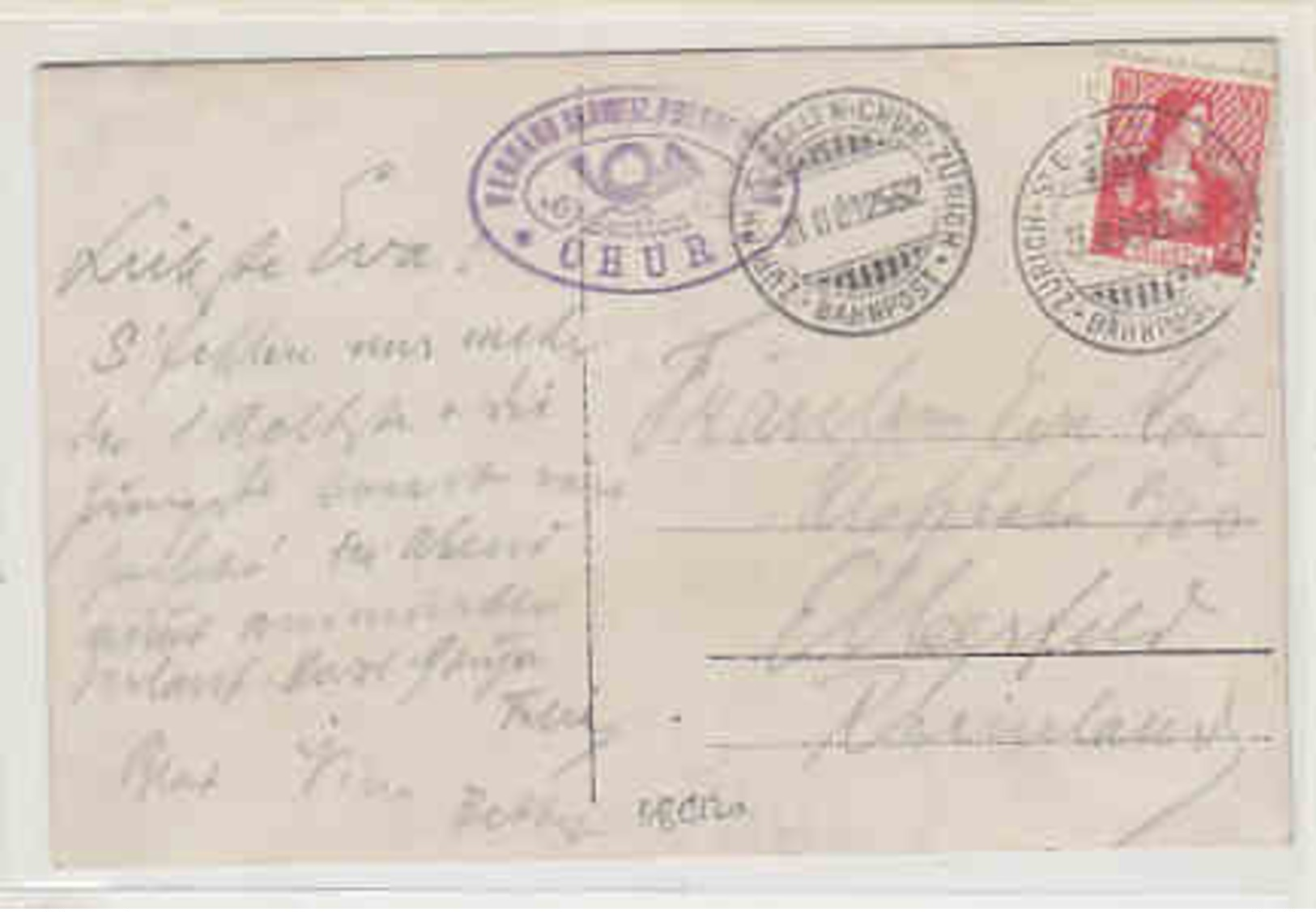 Eisenbahn-Postwagen - Animierte Fotokarte V Postbeamtenverein Chur - Int. Stempel 1909       (P-53-00203) - Correos & Carteros