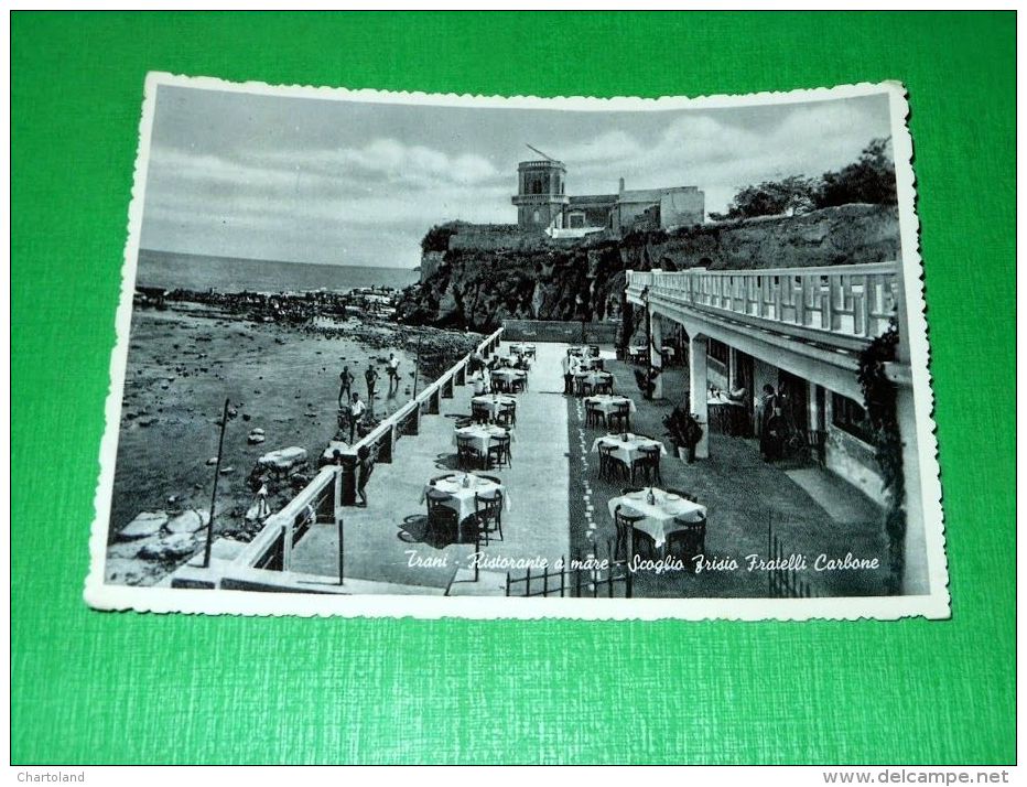 Cartolina Trani - Ristorante A Mare - Scoglio Frisio Fratelli Carbone 1950 Ca - Bari