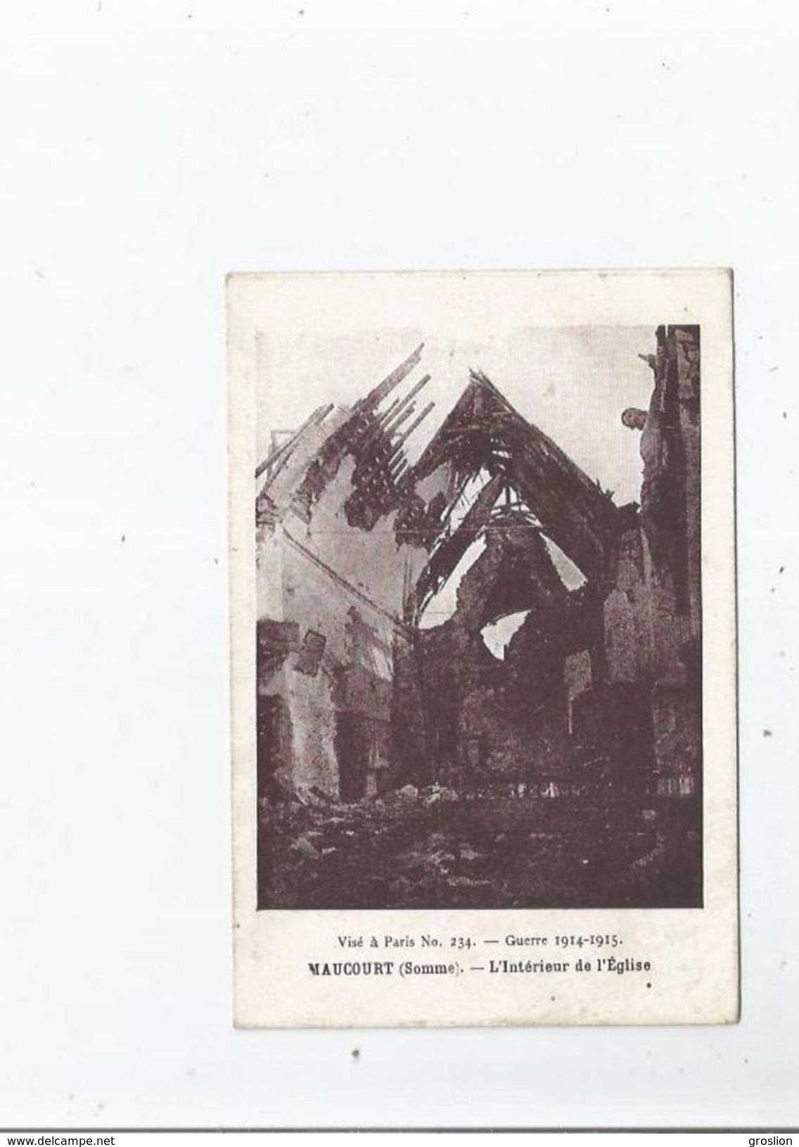 MAUCOURT (SOMME) 234  L'INTERIEUR DE L'EGLISE GUERRE 1914 1915 - Autres & Non Classés