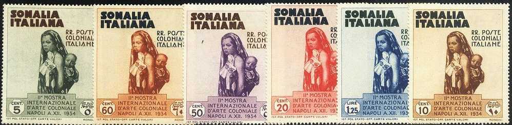 Italy Somalia 1934 Mother And Child 6v MLH - Somalië