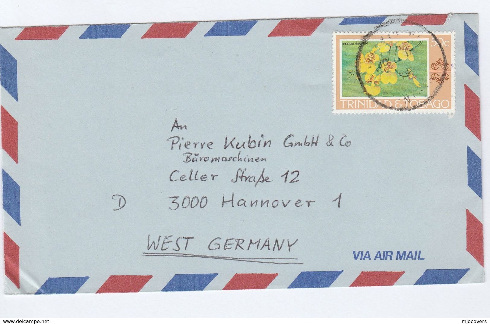 1979 Air Mail TRINIDAD COVER  Stamps ORCHID Flower To Germany Flowers - Orchids