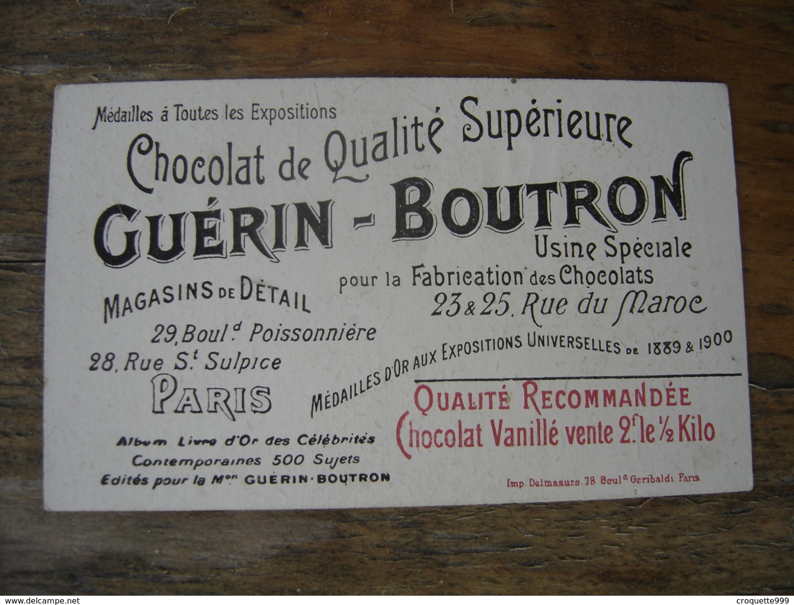 Chromos Decoupis CHOCOLAT GUERIN BOUTRON Boissier Academie Francaise 384 Dimensions Environ 6 X 10 Cm - Guerin Boutron