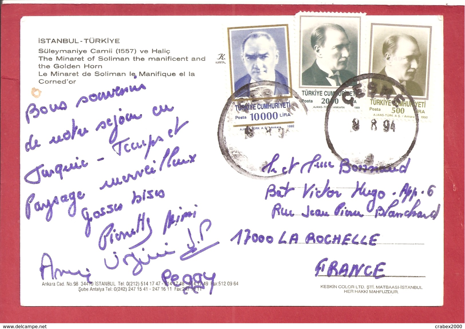 Y&T N°2652+2447+2699 CESKE  Vers  FRANCE 1994  2 SCANS - Lettres & Documents