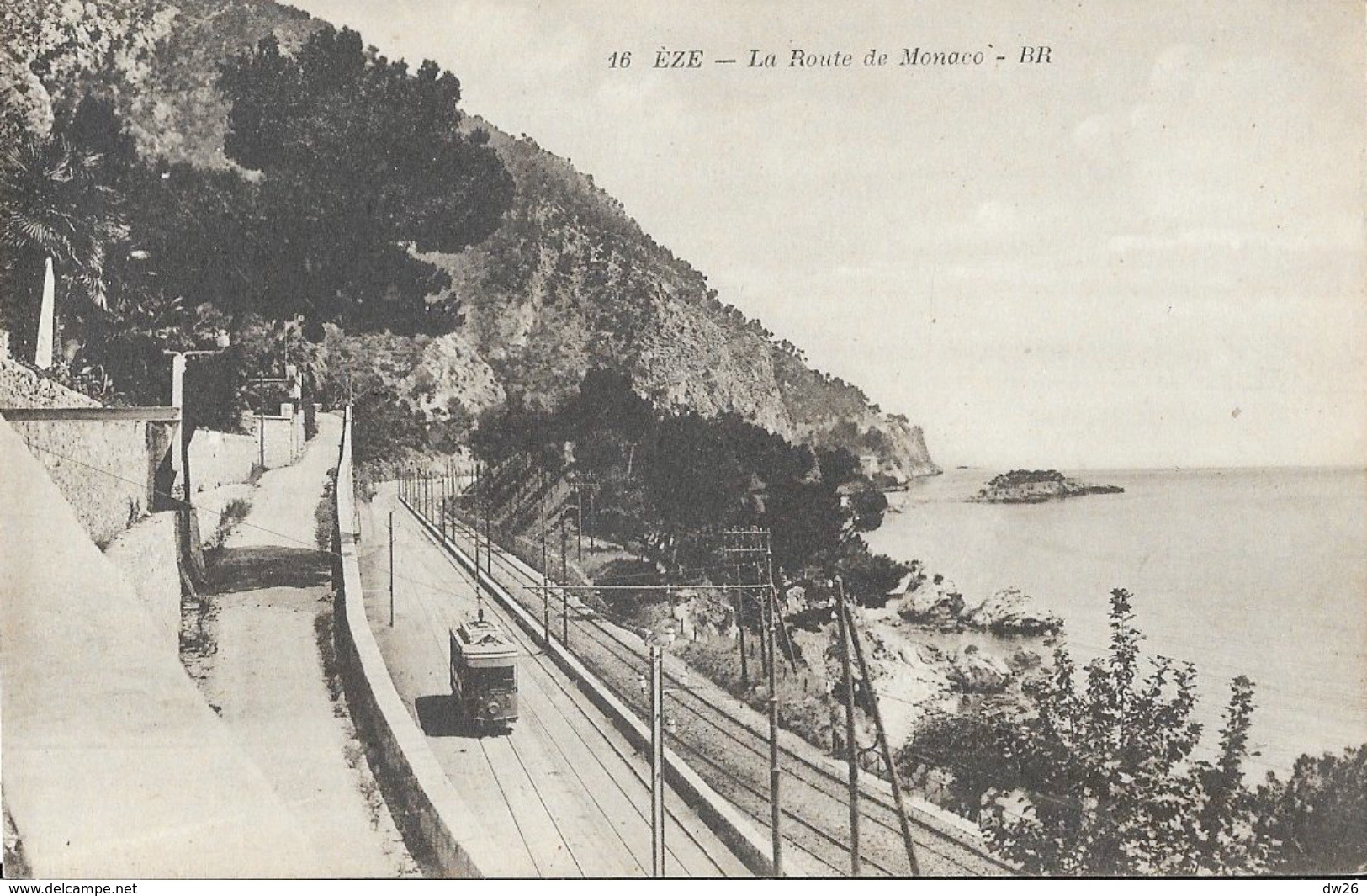 Eze (Alpes-Maritimes) - La La Route De Monaco, Tramway - Carte BR N° 16 Non Circulée - Eze