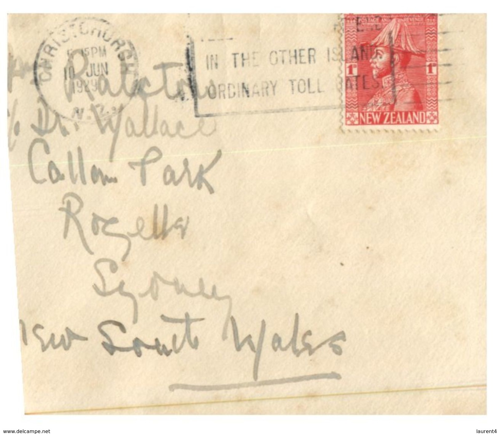 (533) New Zealand To Australia (NSW) Cover - 1929 - Cartas & Documentos
